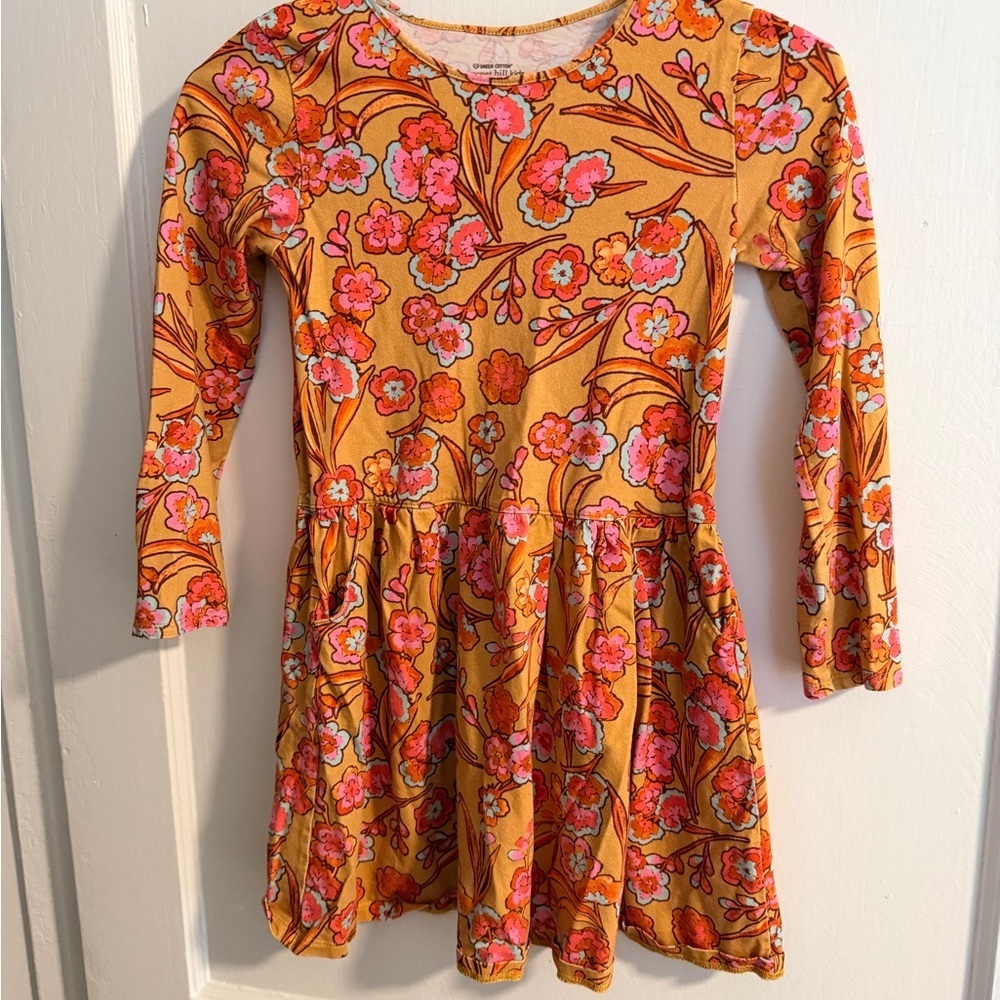 Garnet Hill Orange and Pink Floral Kids Dress